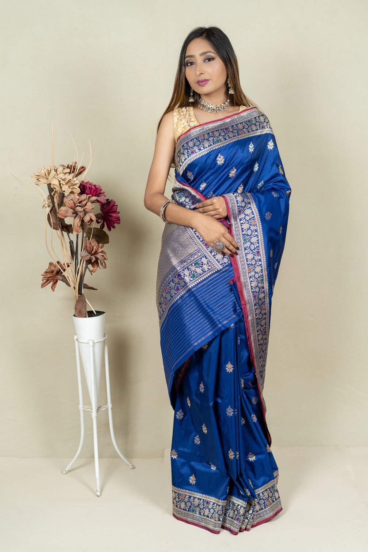 Blue Banarasi Buta Saree