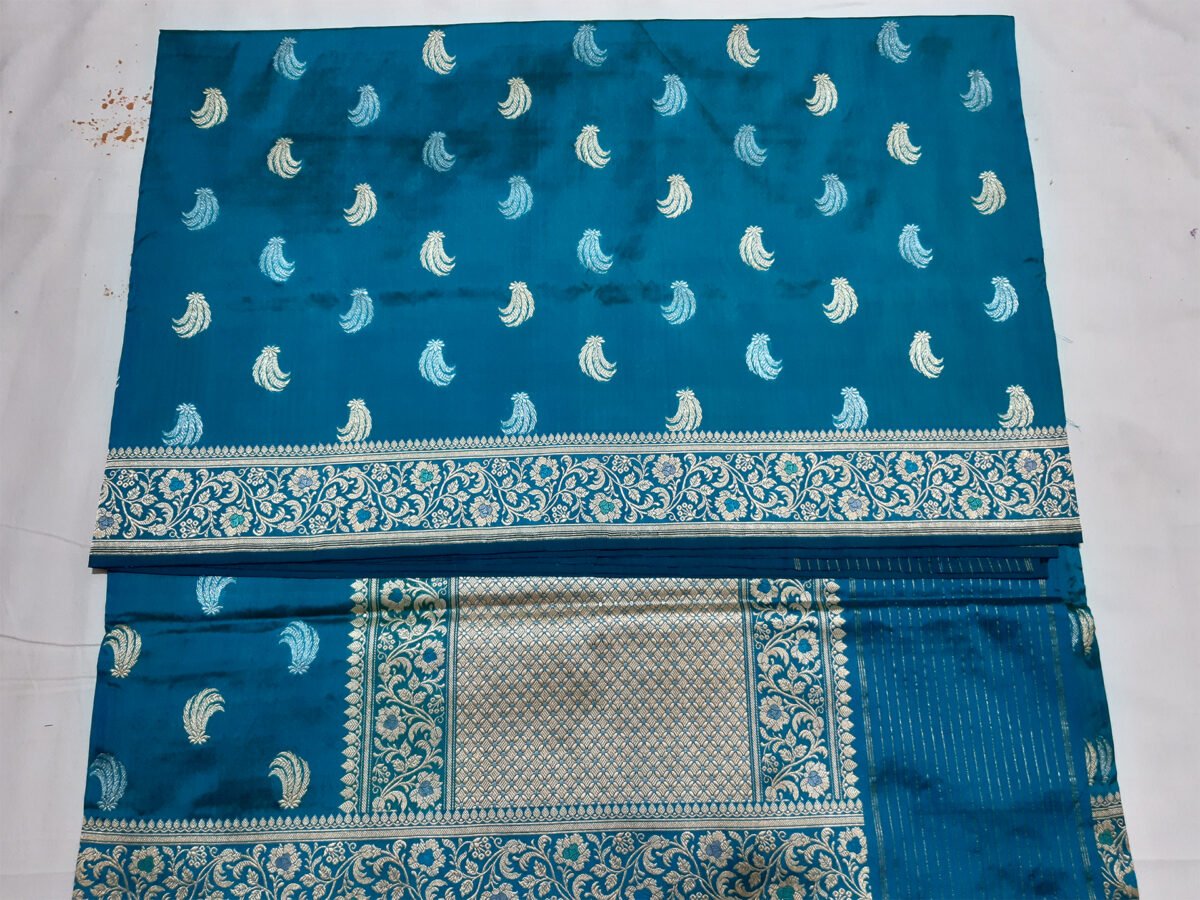 Banarasi Buta Saree Sky Blue - Image 2
