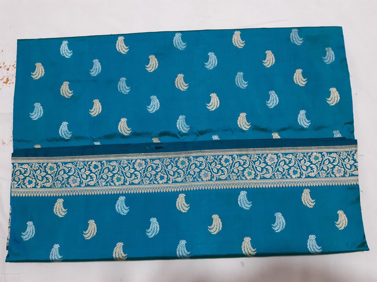 Banarasi Buta Saree Sky Blue - Image 5