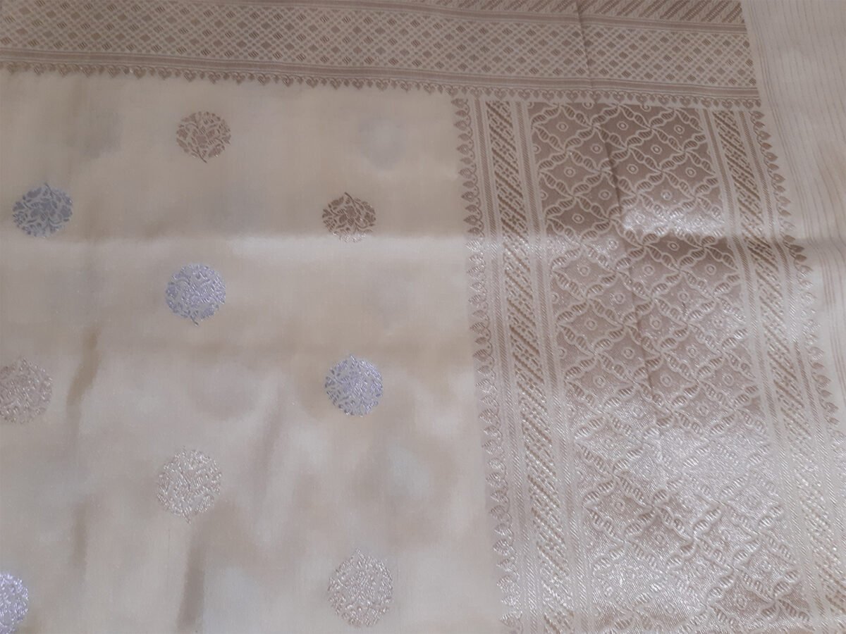 Banarasi Silk Cream Buta Dupatta - Image 2