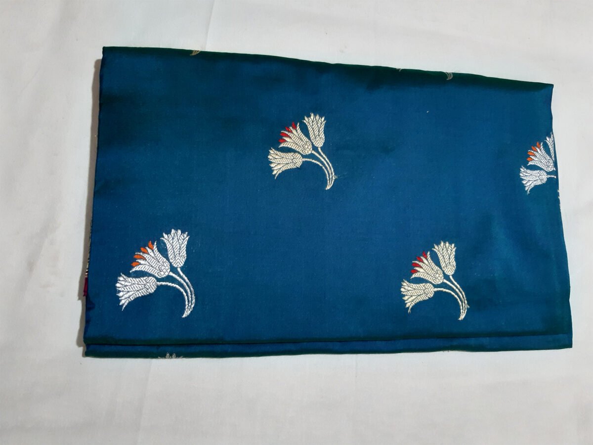 Banarasi Silk Dark Teal Buta Dupatta - Image 2