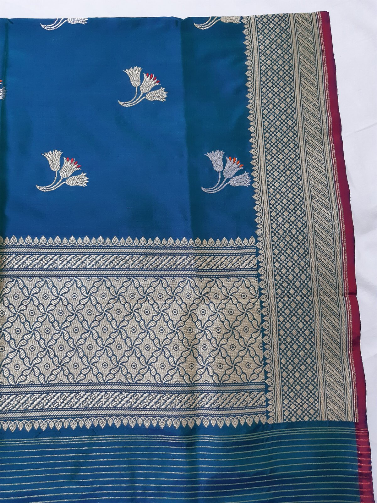 Banarasi Silk Dark Teal Buta Dupatta