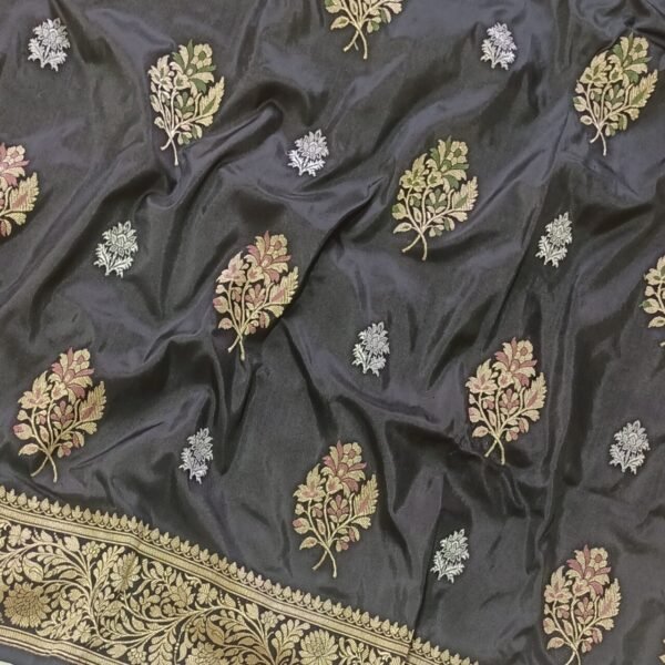 banarasi black kadwa  buta saree